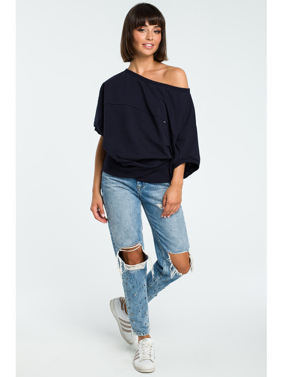 BeWear BeWear Felpa B079 Blu scuro Baggy Fit