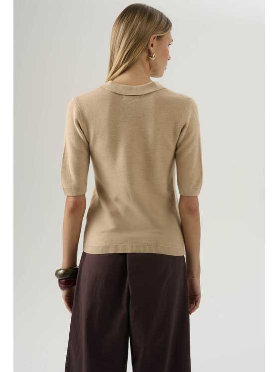 Femestage Femestage Sweter Femestage AB BASE SWE1500-015 Beżowy Regular Fit