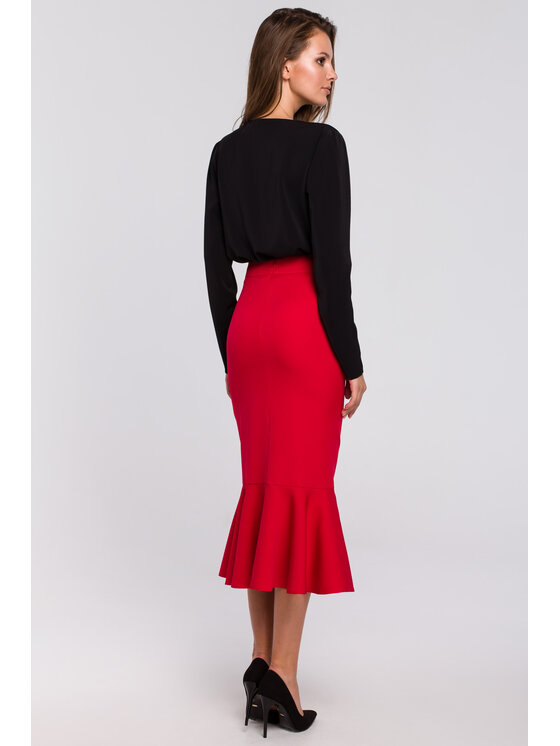 Makover Makover Gonna midi K025 Rosso Regular Fit