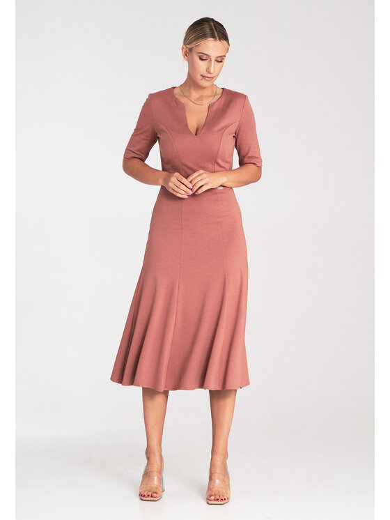 FIGL FIGL Koktejlové šaty M1033 Hnedá Regular Fit