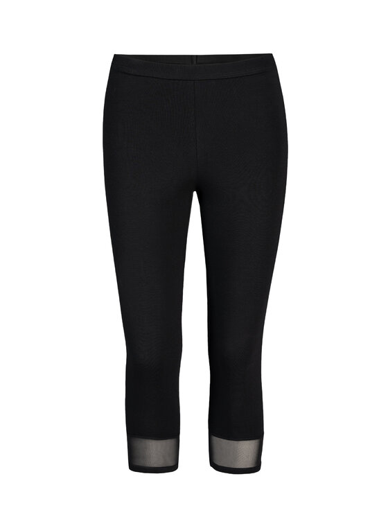 Teyli Teyli Legginsy bawełniane 3/4 Glamo Czarny Regular Fit