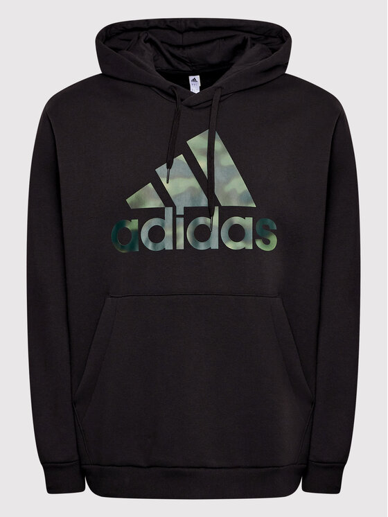 adidas adidas Džemperis ar kapuci Essentials Camo Print HL6933 Melns Loose Fit