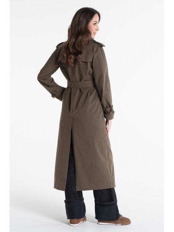 Salme Salme Płaszcz przejściowy Adrianna maxi Zielony Regular Fit