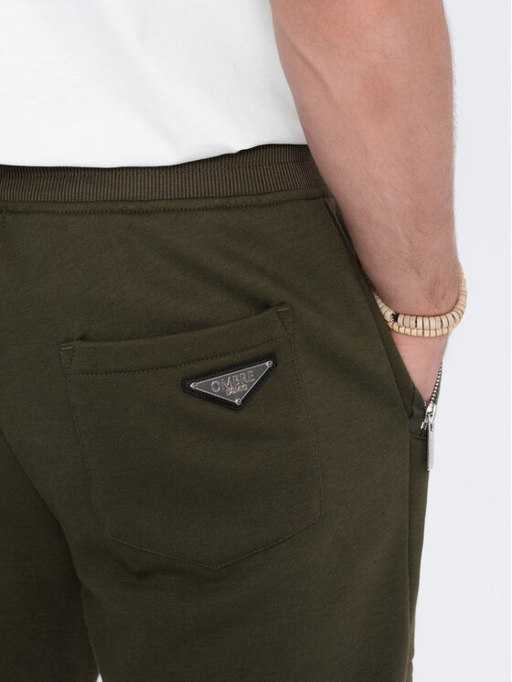 Ombre Ombre Teplákové kalhoty OM-PASK-22FW-004 Zelená Regular Fit