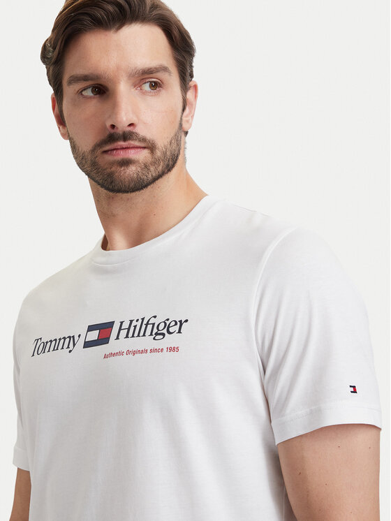 Tommy Hilfiger Tommy Hilfiger Marškinėliai Brand Love MW0MW44875 Balta Regular Fit