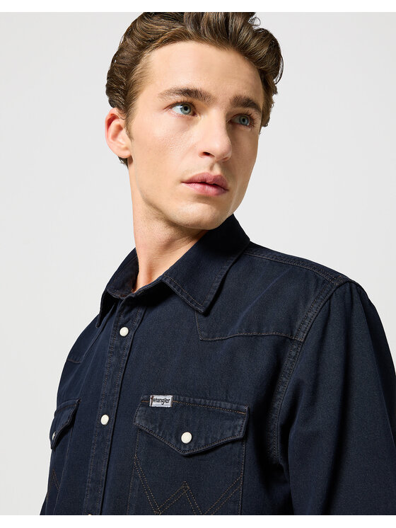 Wrangler Wrangler Camicia WESTERN SHIRT Blu scuro Regular Fit
