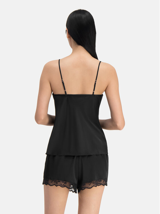 Dorina Dorina Pižamos šortai Pure Silk DCSH0002SK002 Juoda Regular Fit