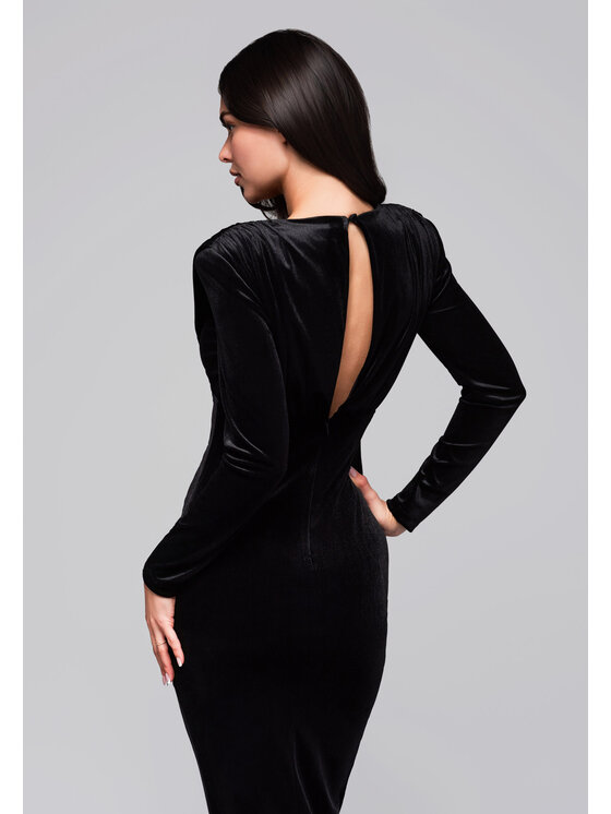 Ombre Ombre Sukienka wieczorowa LA-OM-DLR253 Czarny Regular Fit