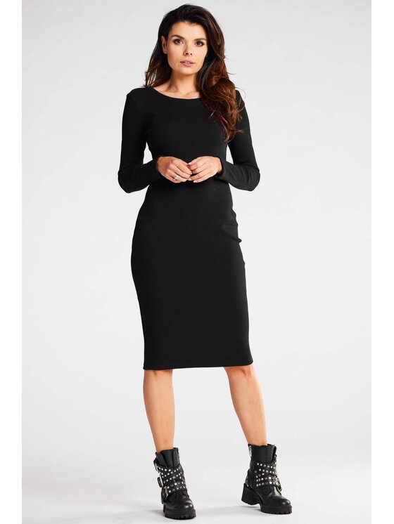 Infinite You Infinite You Vestito di maglia M282 Nero Basic Fit