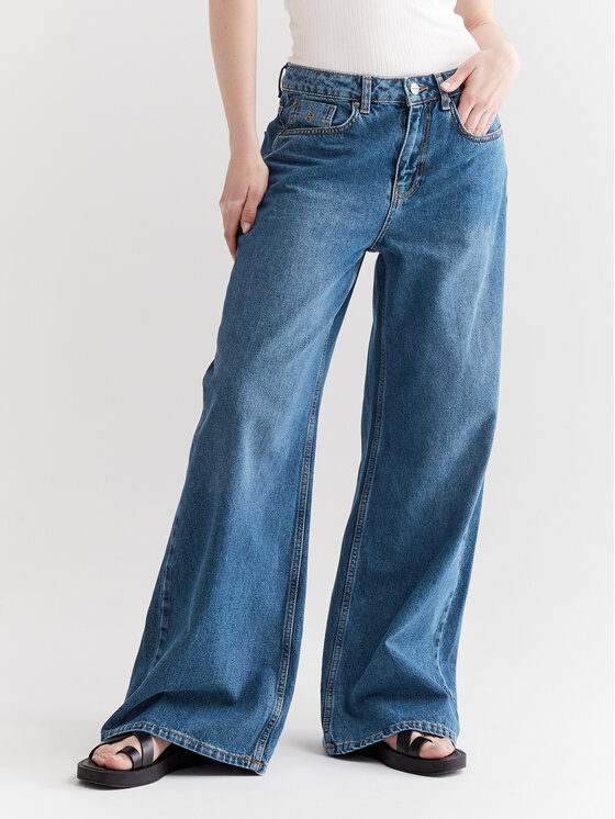 Americanos Americanos Jeansy Cartagena Modrá Wide Low-Rise
