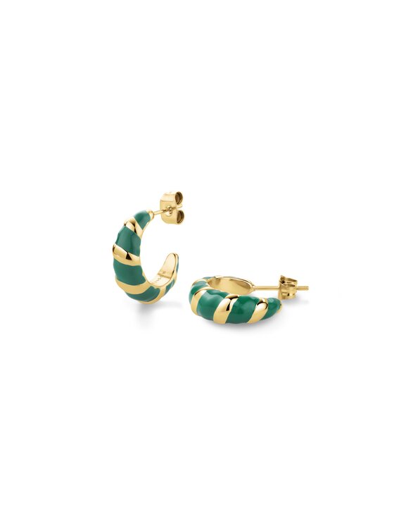 Rosefield Rosefield Kolczyki Emerald Croissant Hoops Złoty