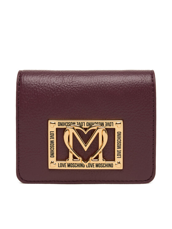 LOVE MOSCHINO Mały Portfel Damski JC5604PP1NLI0552 Bordowy