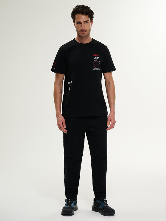 4F 4F Spodnie dresowe WHEEL & WAVE Czarny Regular Fit