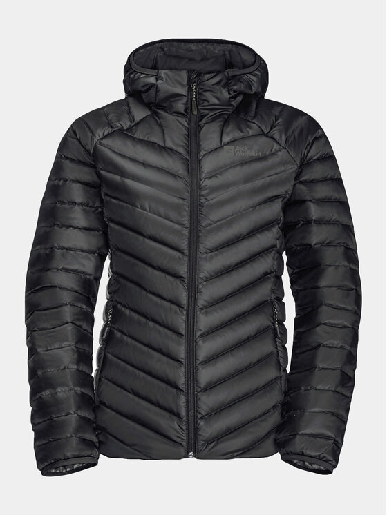 Jack Wolfskin Jack Wolfskin Kurtka puchowa Passamani Down Hoody 1207101 Czarny Regular Fit