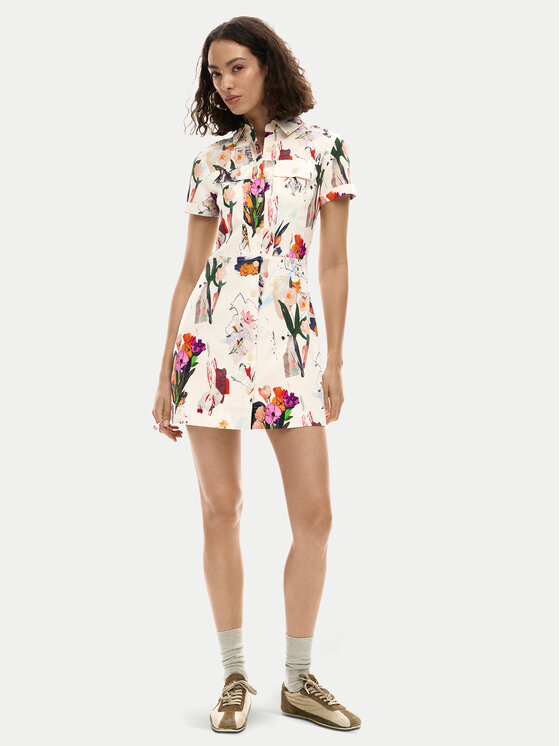 Desigual Desigual Košeľové šaty Fini 26SWVW48 Écru Regular Fit