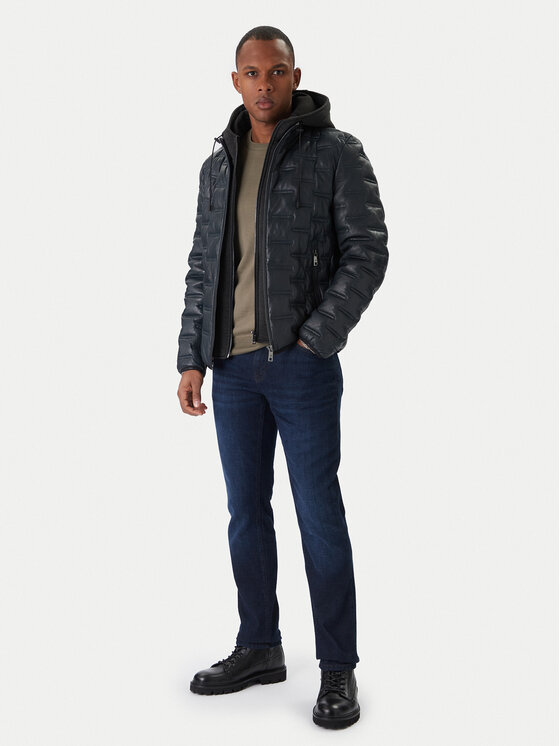 Milestone Milestone Шкіряна куртка MS Alonso 5310196 0715 Чорний Regular Fit