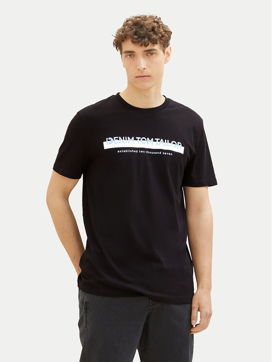 Tom Tailor Denim Tom Tailor Denim Тишърт 1037653 Черен Basic Fit