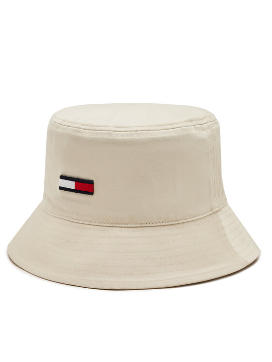 Pălărie Tommy Jeans Tjm Elongated Flag Bucket Hat AM0AM11697 Écru