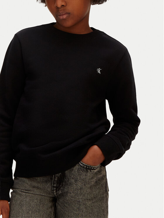 Calvin Klein Jeans Calvin Klein Jeans Pulóver Mini Badge LV1CKSJB33 Fekete Regular Fit