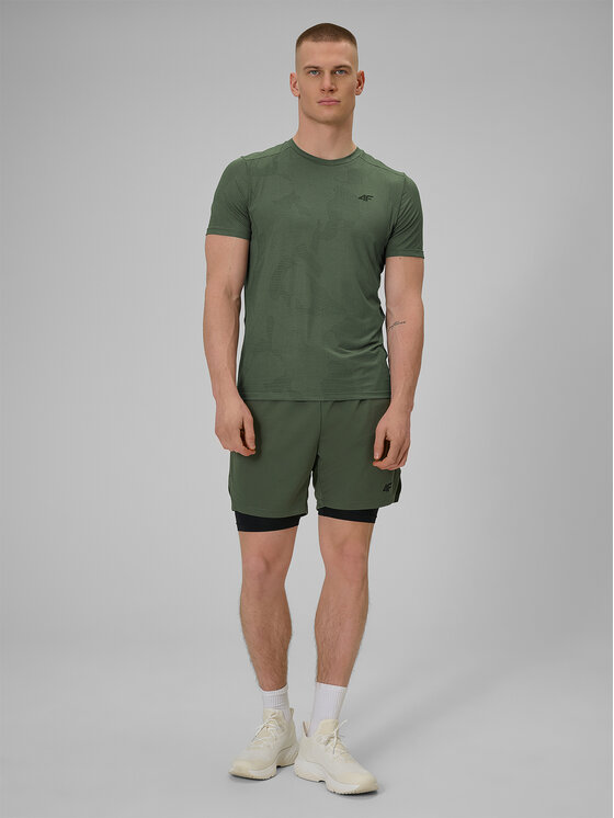 4F 4F Koszulka techniczna ATHLETIC Khaki Regular Fit
