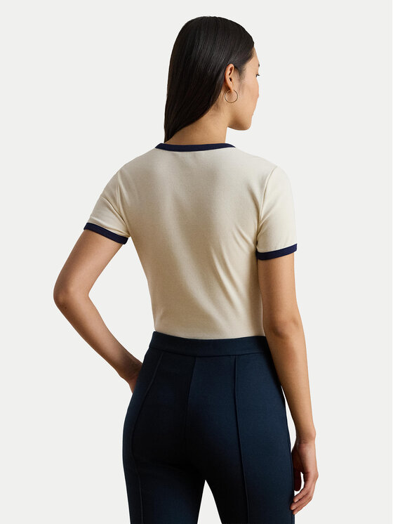 LAUREN RALPH LAUREN LAUREN RALPH LAUREN Tricou 200P09077002 Écru Slim Fit