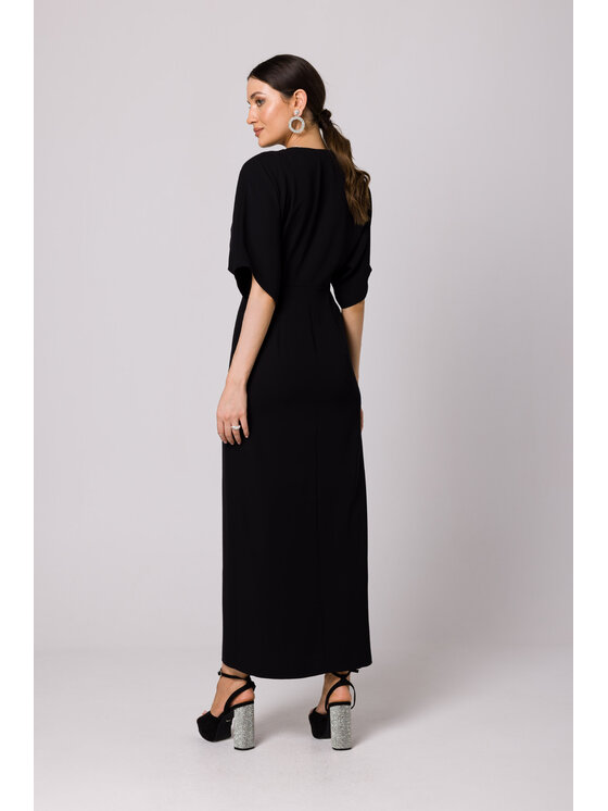 Makover Makover Sukienka codzienna K163 Czarny Modern Fit