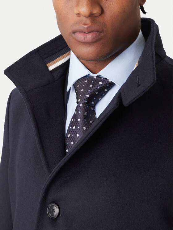 BOSS BOSS Вълнено палто H-Hyde 50551078 Тъмносин Slim Fit