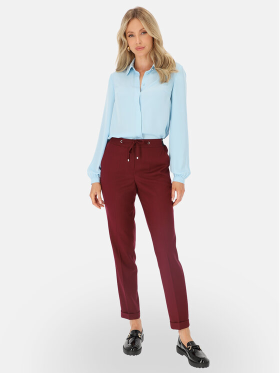 L’AF L’AF Spodnie materiałowe Liberty Bordowy Regular Fit