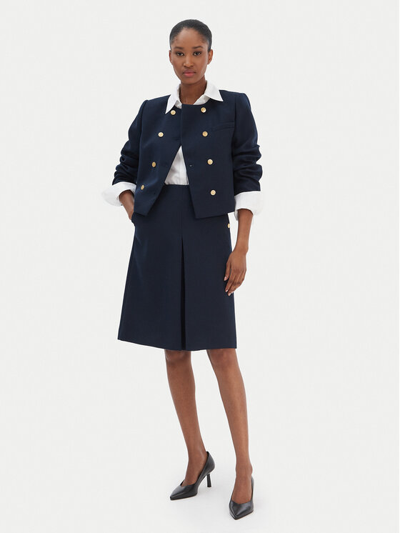 Tommy Hilfiger Tommy Hilfiger Spódnica trapezowa WW0WW49474 Granatowy Regular Fit