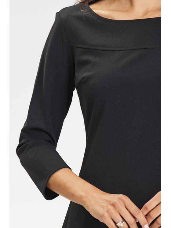 Awama Awama Každodenné šaty A663 Čierna Basic Fit