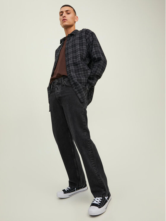 Jack&Jones Jack&Jones Traperice Eddie 12216879 Crna Loose Fit