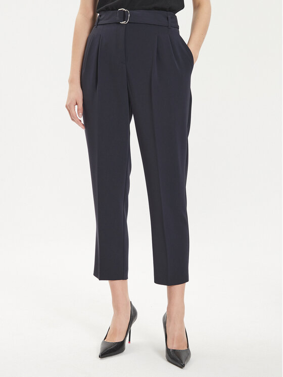 BOSS Boss Bavlnené nohavice Tapiah 50490037 Tmavomodrá Regular Fit