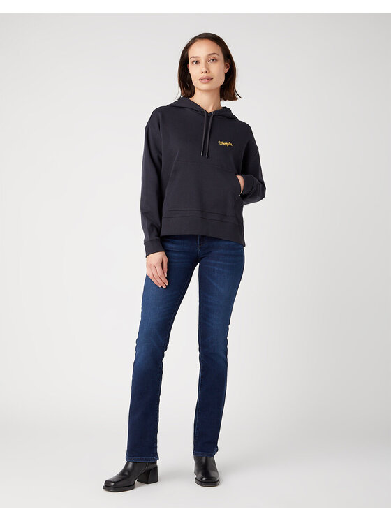 Wrangler Wrangler Felpa REGULAR HOODIE Nero Regular Fit