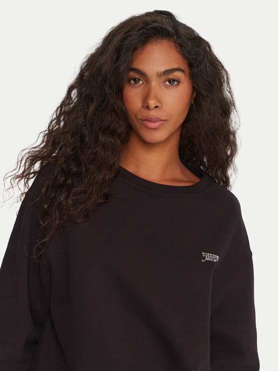 Tommy Jeans Tommy Jeans Світшот Silver Script DW0DW21961 Чорний Regular Fit