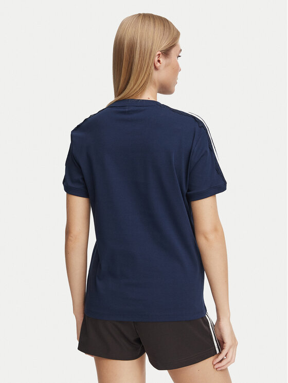 adidas adidas T-Shirt Lace 3 Stripes LG4264 Granatowy Regular Fit