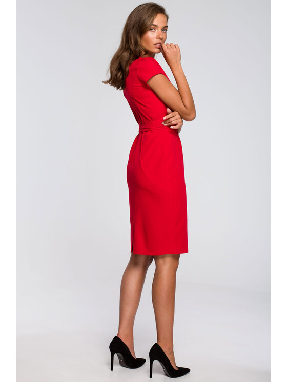 Stylove Stylove Koktejlové šaty S239 Červená Regular Fit