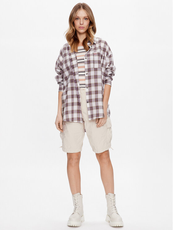 Top BDG CHECK SADIE 76466069 Blu Regular Fit