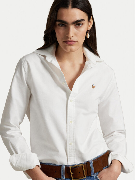 Polo Ralph Lauren Polo Ralph Lauren Marškiniai 211970736001 Balta Relaxed Fit