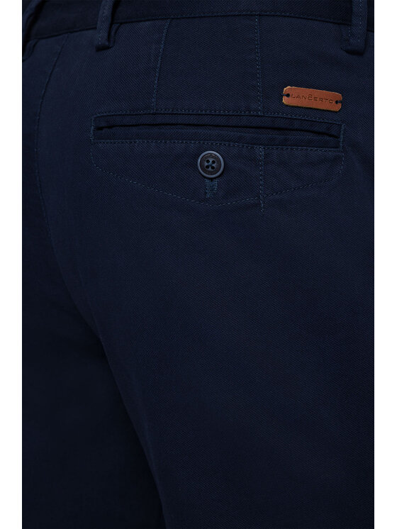 Lancerto Lancerto Spodnie materiałowe Monaco SP082123000002 Granatowy Slim Fit