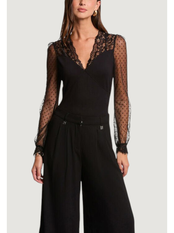 Morgan Bluzka 252-TARSILA Czarny Slim Fit
