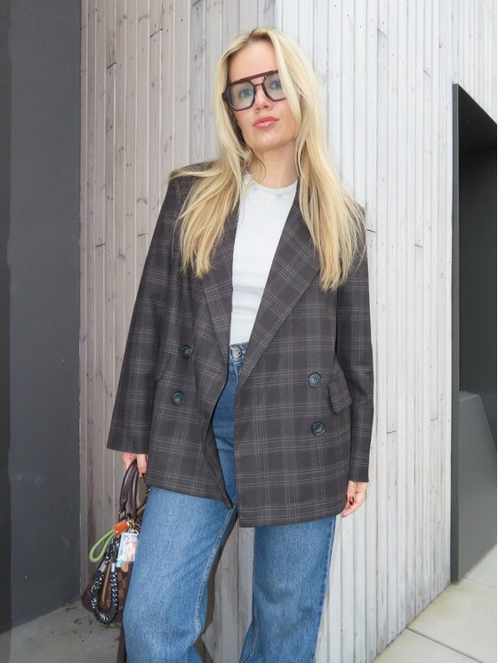 Magda Matyja Magda Matyja Marynarka JARET BLAZER Brązowy Regular Fit