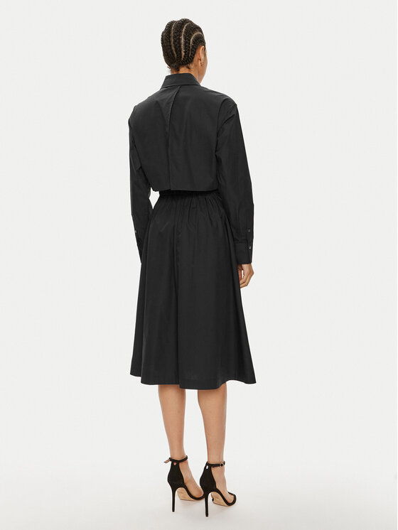 KARL LAGERFELD KARL LAGERFELD Hemdkleid 245W1303 Schwarz Regular Fit