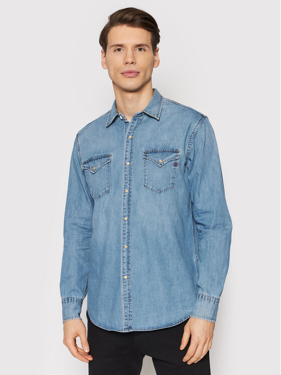 REPLAY Replay camicia di jeans M4860B.000.26C Blu Regular Fit