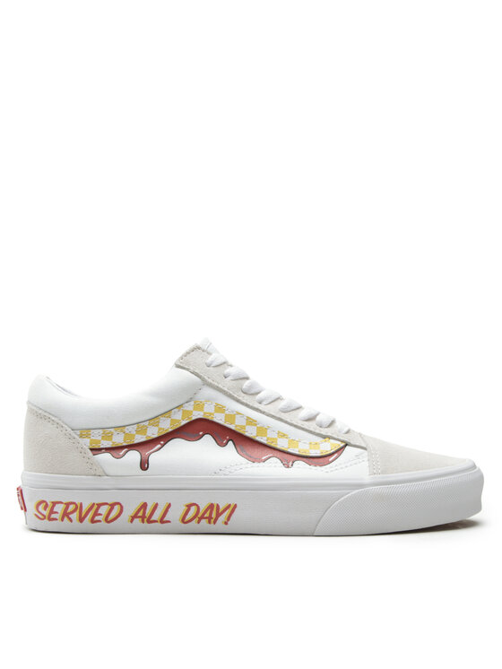 vans old skool all white custom