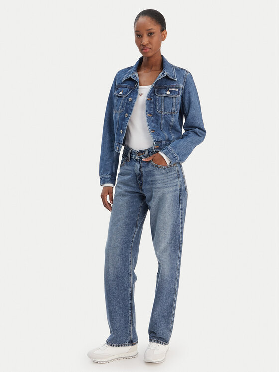 Calvin Klein Jeans Calvin Klein Jeans Džinsinė striukė 90s LV047E629G Mėlyna Regular Fit