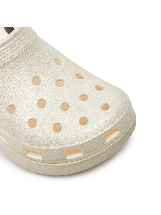 Crocs Crocs Klapki Classic Platform Glitter Clog W 207241 Écru