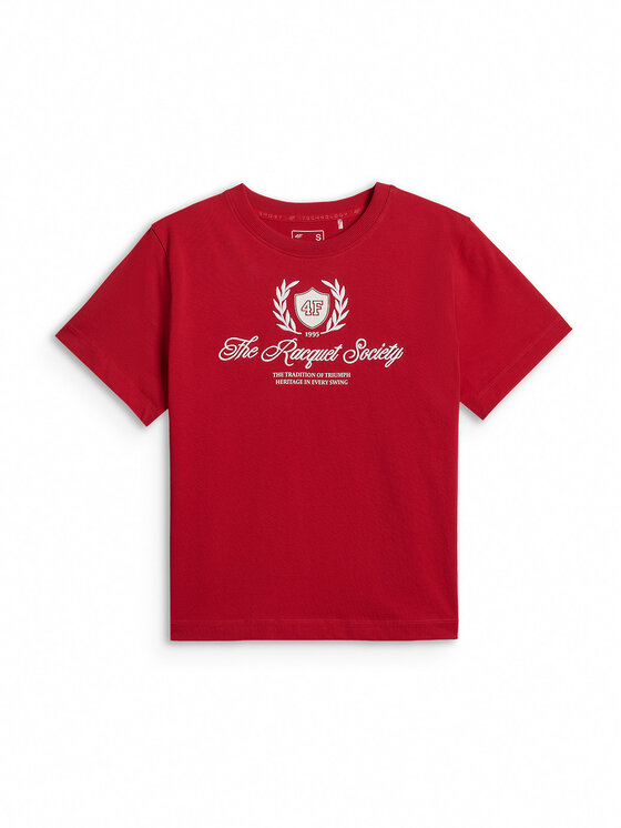 4F 4F T-Shirt SPORTS CLUB Czerwony Boxy Fit