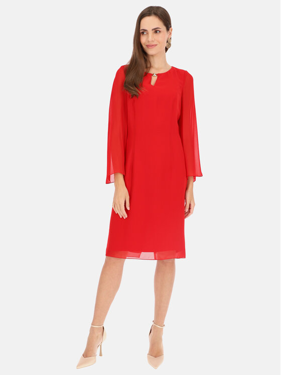 Potis & Verso Potis & Verso Sukienka koktajlowa Paula Czerwony Regular Fit