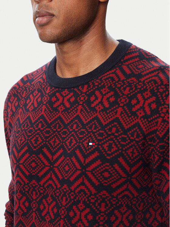 Tommy Hilfiger Tommy Hilfiger Džemperis Fairisle MW0MW44815 Bordo Regular Fit