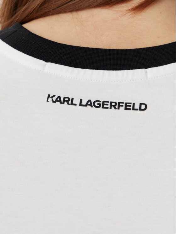 KARL LAGERFELD KARL LAGERFELD Tricou B2W17021 Alb Slim Fit